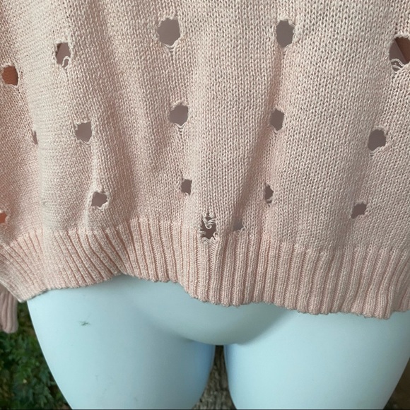 Forever 21 Peach Pink Distressed Sweater Top - Picture 3 of 6
